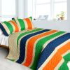 [Season of Fate] 3PC Vermicelli-Quilted Patchwork Quilt Set (Full/Queen Size)
