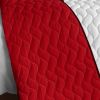 [Bonfire Heart] 3PC Vermicelli-Quilted Patchwork Quilt Set (Full/Queen Size)