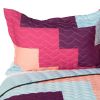 [Dream Garden] Brand New Vermicelli-Quilted Patchwork Quilt Set Full/Queen