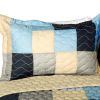 [Russian Coffee] 3PC Vermicelli-Quilted Patchwork Quilt Set (Full/Queen Size)