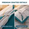 3 Piece Reversible Duvet Cover Set, Heavyweight High-GSM Microfiber Bedding with Zipper & 4 Corner Ties